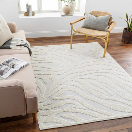 Keto Cream Zebra Print Area Rug - Clearance Rugs TriadCommerceInc