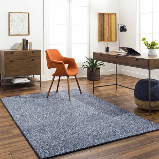 Alyra Blue Solid Area Rug Rugs TriadCommerceInc