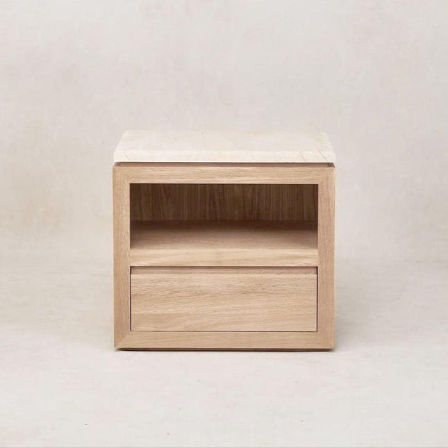 Sofita Marble Nightstand - White Oak End Tables TriadCommerceInc