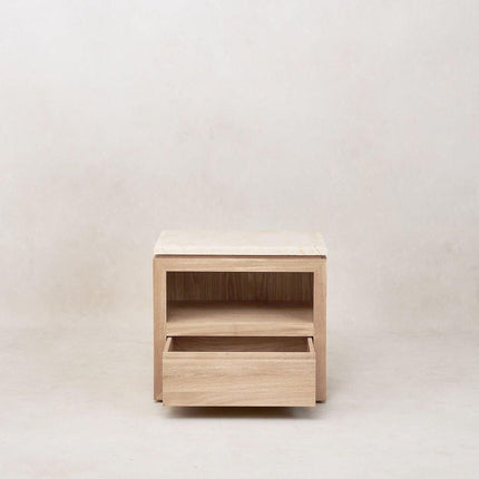 Sofita Marble Nightstand - White Oak End Tables TriadCommerceInc