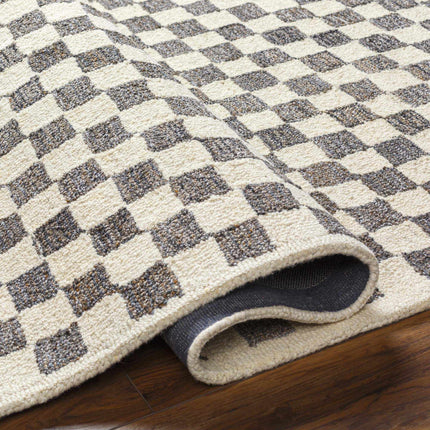 Halen Taupe Checkered Area Rug Rugs TriadCommerceInc