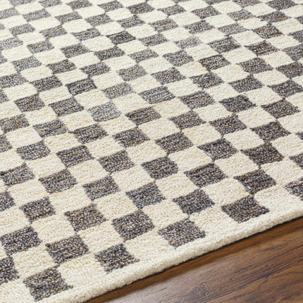 Halen Taupe Checkered Area Rug Rugs TriadCommerceInc 5' x 7'6" Rectangle