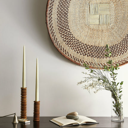 Spiral Pine Modern Wood Candle Candlestick Holder Décor Collection TriadCommerceInc