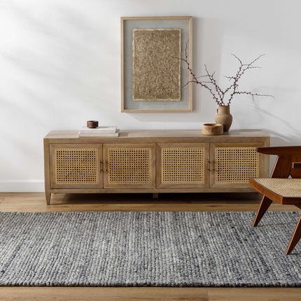 Olisa Charcoal Wool Area Rug Rugs TriadCommerceInc