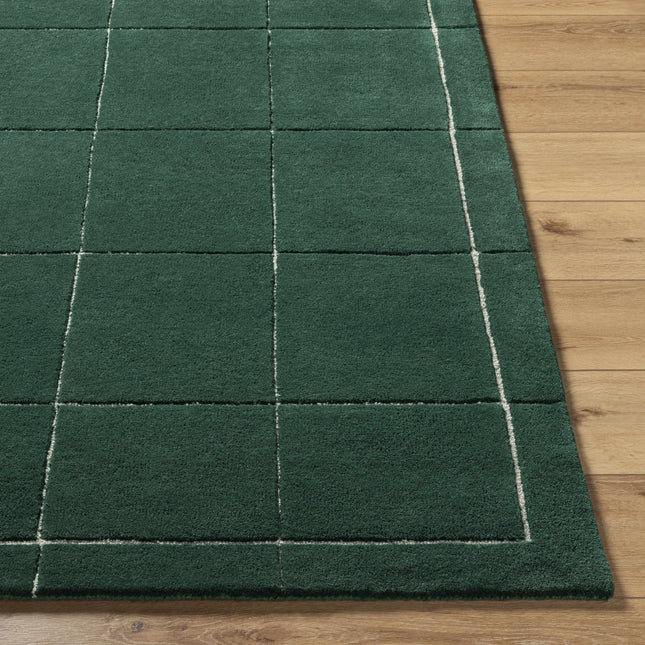 Siarl Green Checkered Area Rug Rugs TriadCommerceInc