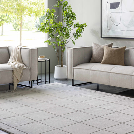 Siarl Gray Checkered Area Rug Rugs TriadCommerceInc