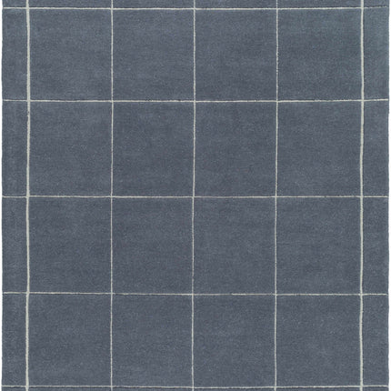 Siarl Dark Gray Checkered Area Rug Rugs TriadCommerceInc