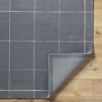 Siarl Dark Gray Checkered Area Rug Rugs TriadCommerceInc
