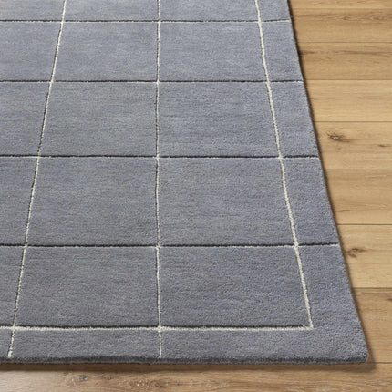 Siarl Dark Gray Checkered Area Rug Rugs TriadCommerceInc