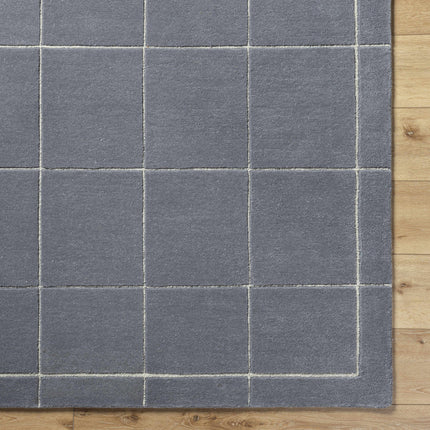 Siarl Dark Gray Checkered Area Rug Rugs TriadCommerceInc