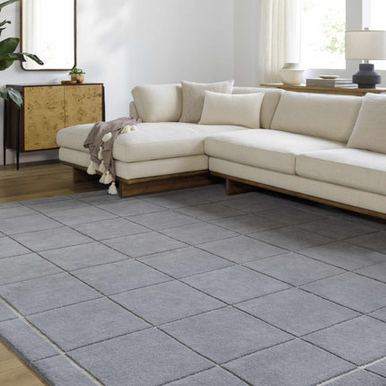 Siarl Dark Gray Checkered Area Rug Rugs TriadCommerceInc