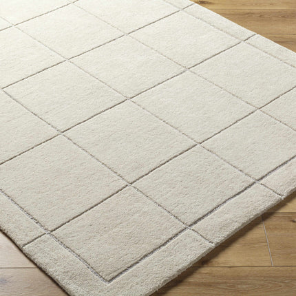 Siarl Cream Checkered Area Rug Rugs TriadCommerceInc