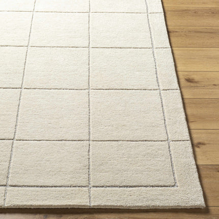 Siarl Cream Checkered Area Rug Rugs TriadCommerceInc