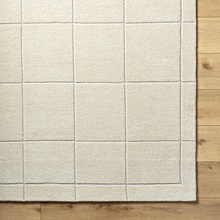 Siarl Cream Checkered Area Rug Rugs TriadCommerceInc