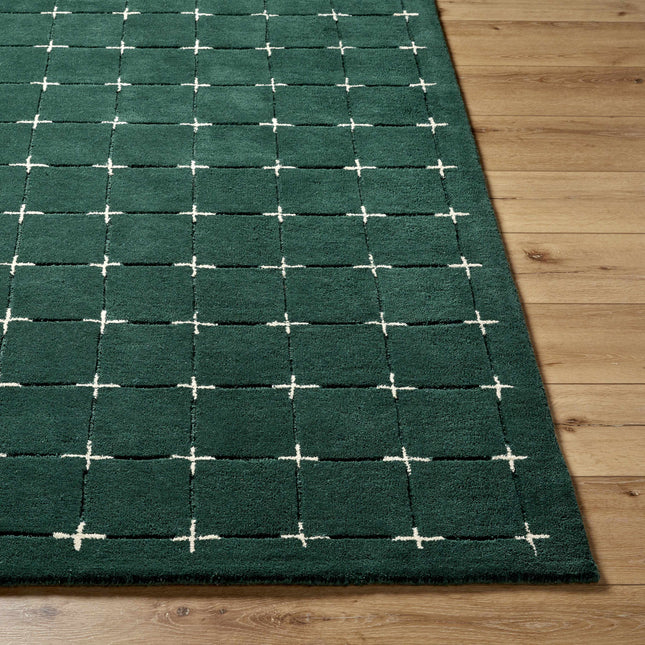 Sanvi Green Tufted Wool Area Rug Rugs TriadCommerceInc