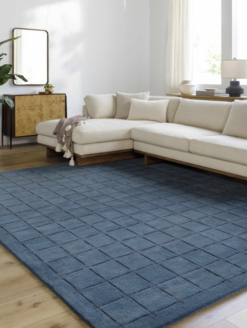 Sanvi Navy Wool Area Rug Rugs TriadCommerceInc