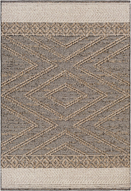 Beige Charcoal Areli Area Rug Rugs TriadCommerceInc 5' x 7' Rectangle