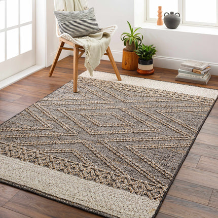 Beige Charcoal Areli Area Rug Rugs TriadCommerceInc