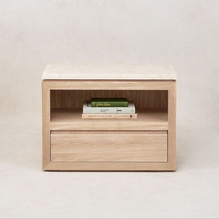 Sofita Marble Nightstand - White Oak End Tables TriadCommerceInc Wide