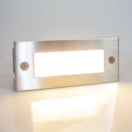 Outdoor LED Brick Wall Step Light Warm White Stainless Steel Step light TriadCommerceInc