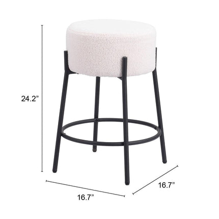 Blanche Counter Stool (Set of 2) Ivory Counter Stools TriadCommerceInc   