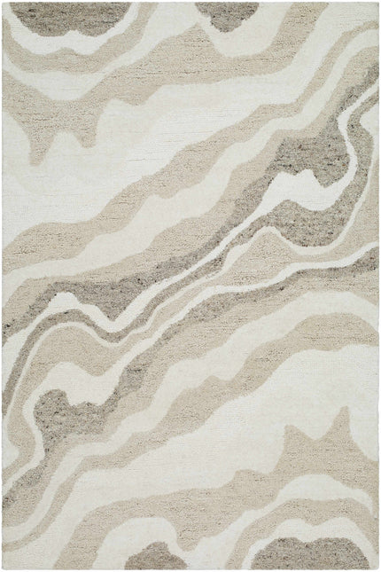 Siani Beige Wool Area Rug Rugs TriadCommerceInc 5' x 7'6" Rectangle