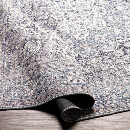 Tavas Blue Persian Style Washable Rug - Clearance Rugs TriadCommerceInc