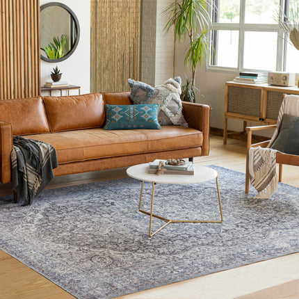 Tavas Blue Persian Style Washable Rug - Clearance Rugs TriadCommerceInc