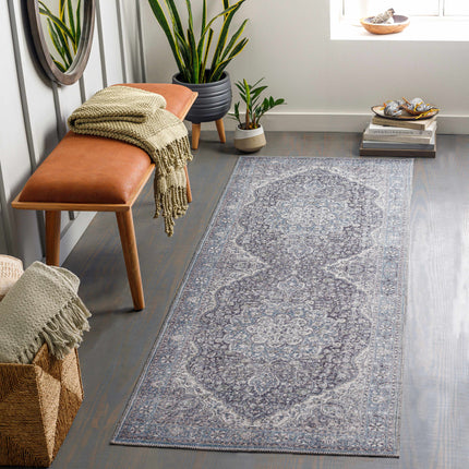 Tavas Blue Persian Style Washable Rug - Clearance Rugs TriadCommerceInc