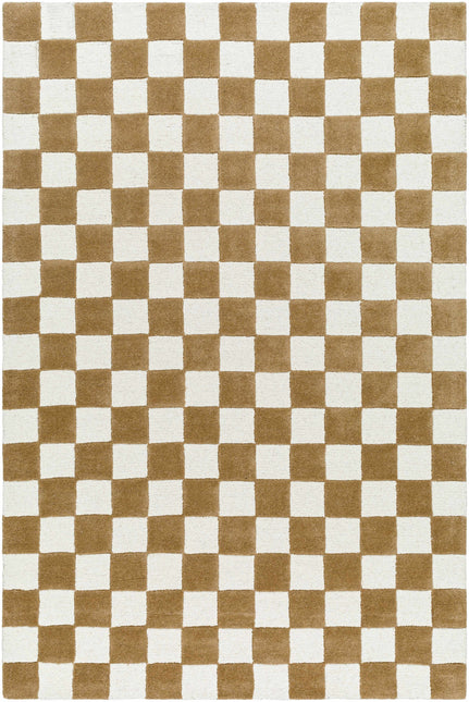 Timin Camel Checkered Area Rug Rugs TriadCommerceInc 5' x 7'6" Rectangle