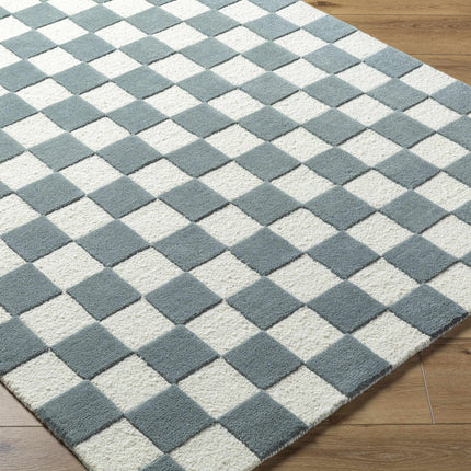 Timin Blue Gray Checkered Area Rug Rugs TriadCommerceInc