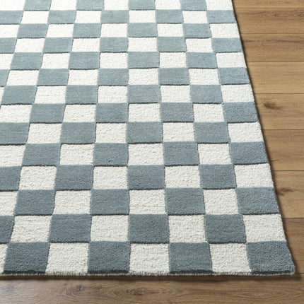 Timin Blue Gray Checkered Area Rug Rugs TriadCommerceInc