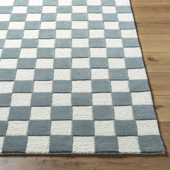 Timin Blue Gray Checkered Area Rug Rugs TriadCommerceInc