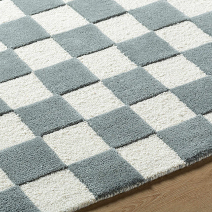 Timin Blue Gray Checkered Area Rug Rugs TriadCommerceInc