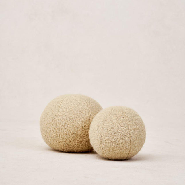 Teddy Sphere Pillow - Beige Throw Pillows TriadCommerceInc Large 10"
