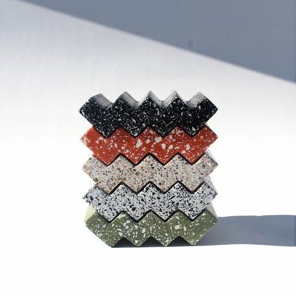 Zig-Zag Olive Green Terrazzo Soap Dish Décor TriadCommerceInc