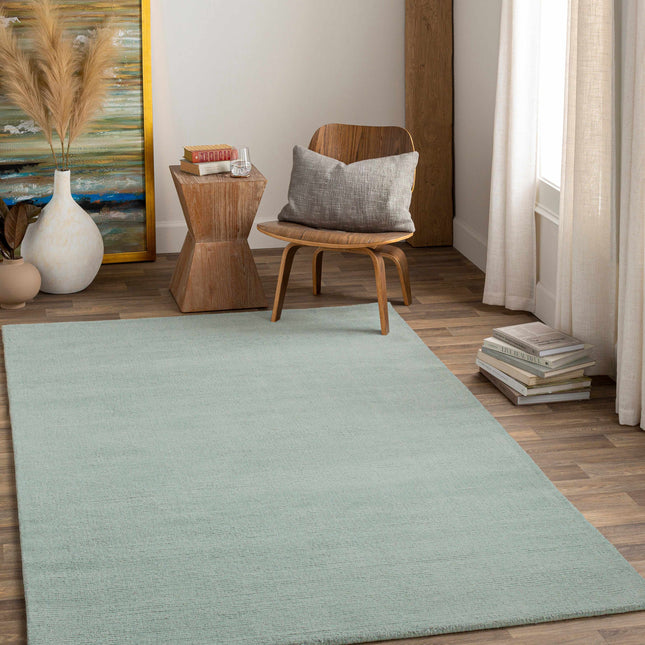 Brockton Solid Wool Dusty Sage Area Rug Rugs TriadCommerceInc
