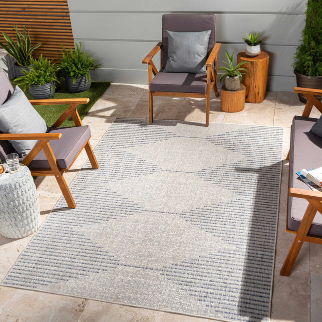 Stephan Gray & Blue Outdoor Rug Rugs TriadCommerceInc