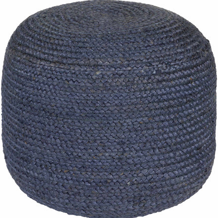 Gail Navy Jute Knitted Pouf Poufs TriadCommerceInc 19.75" x 19.75" x 16" Cylinder