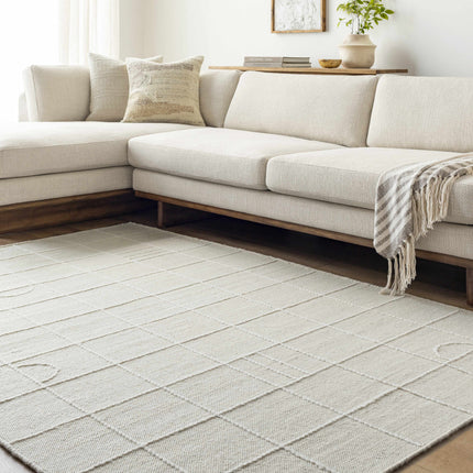 Tieve Off White Checkered Area Rug Rugs TriadCommerceInc
