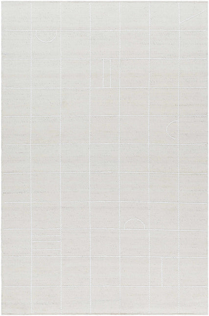 Tieve Off White Checkered Area Rug Rugs TriadCommerceInc 5' x 7'6" Rectangle