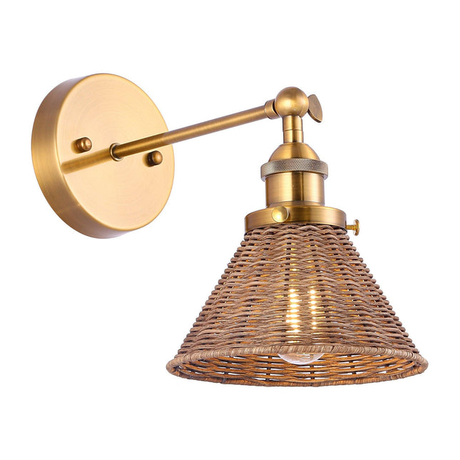 1-Light Wall sconce with Rattan Shade TriadCommerceInc