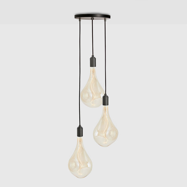 Triple Pendant in Graphite + Voronoi III Home Decor > Lighting > Ceiling Lights > Pendant Lights > Cluster Pendants TriadCommerceInc Graphite Black Canopy