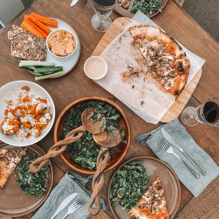 Olive Wood Spiral Salad Servers Serveware TriadCommerceInc   