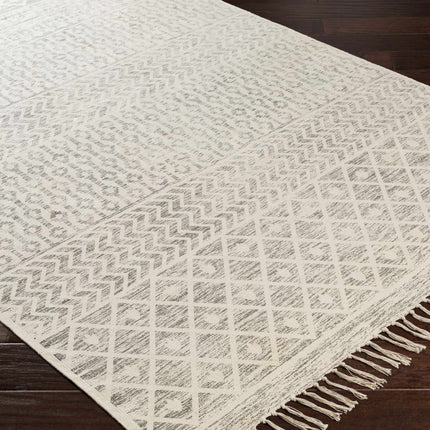 Valyermo Beige Hand Woven Cotton Rug Rugs TriadCommerceInc