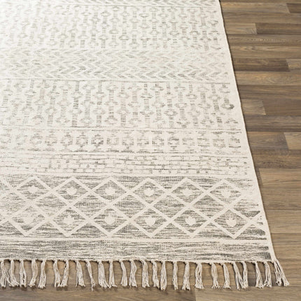 Valyermo Beige Hand Woven Cotton Rug Rugs TriadCommerceInc