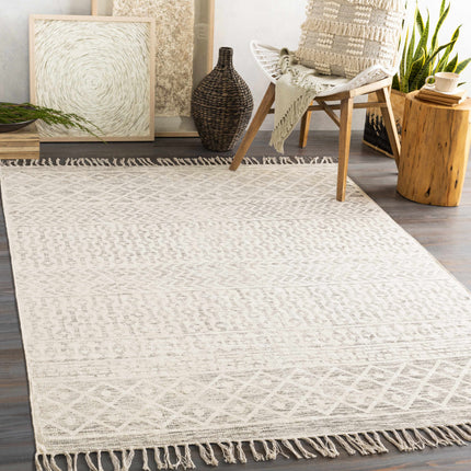 Valyermo Beige Hand Woven Cotton Rug Rugs TriadCommerceInc