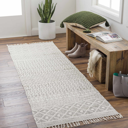 Valyermo Beige Hand Woven Cotton Rug Rugs TriadCommerceInc