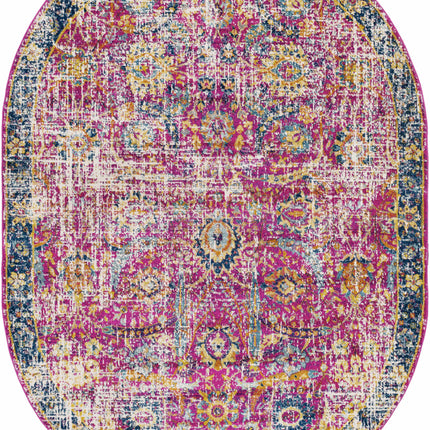 Vick Colorful Burgundy Rug Rugs TriadCommerceInc 6'7" x 9' Oval