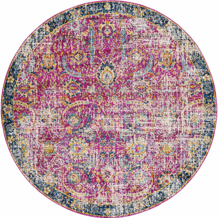 Vick Colorful Burgundy Rug Rugs TriadCommerceInc 7'10" Round